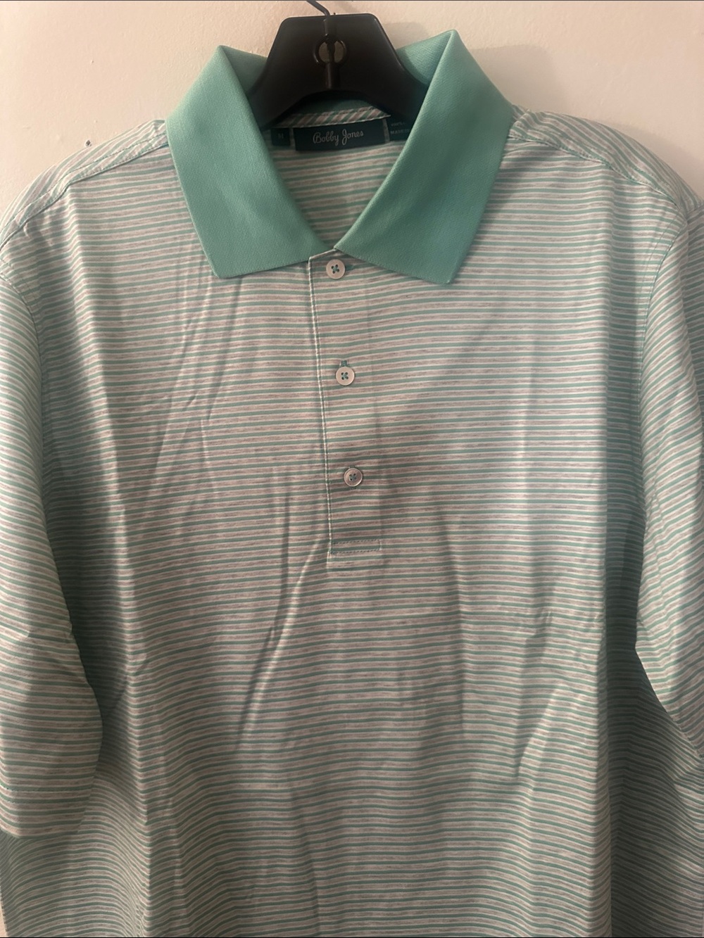 Bobby Jones Mint Green Striped Polo Shirt